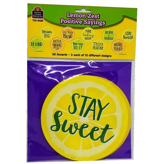 LEMON ZEST POSITIVE SAYINGS ACCENTS