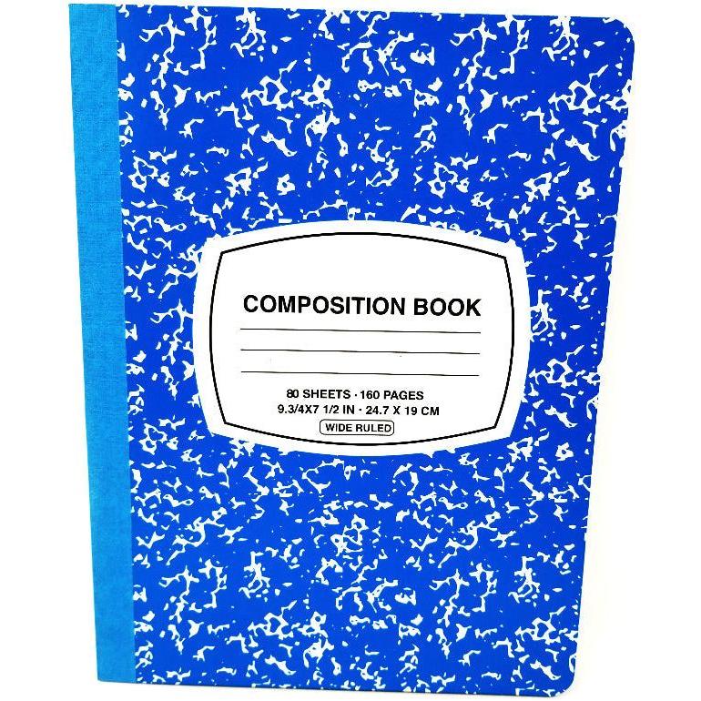 LIBRETA COSIDA MARMOLEADA AZUL 80HJ