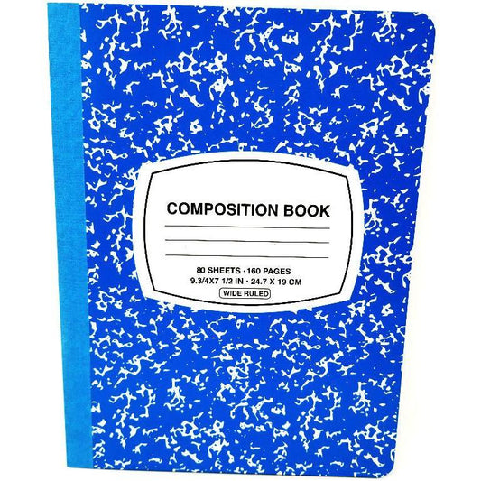 LIBRETA COSIDA MARMOLEADA AZUL 80HJ