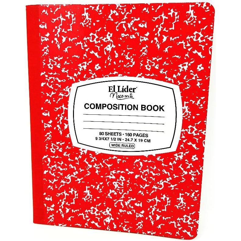 LIBRETA COSIDA MARMOLEADA ROJO 80HJ