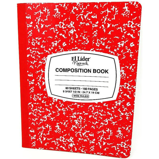 LIBRETA COSIDA MARMOLEADA ROJO 80HJ