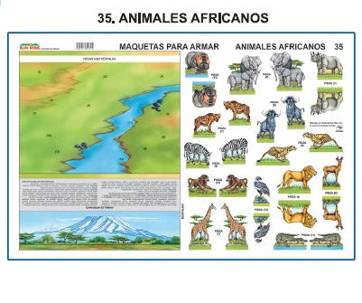 MAQUETA ANIMALES AFRICANOS