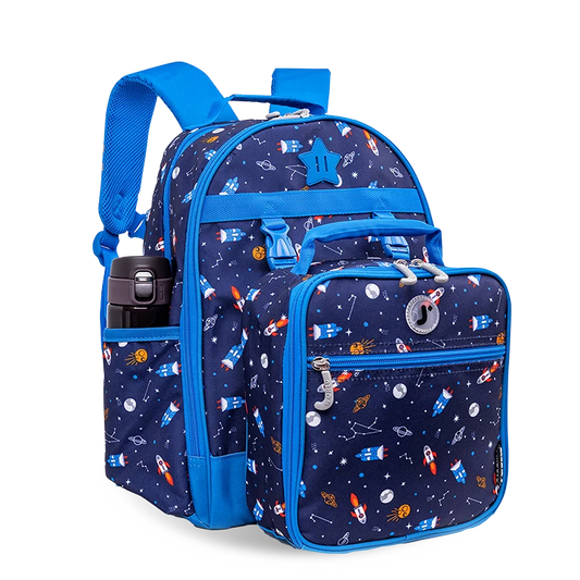 Duet Kids Backpack & Detachable Lunch Box Set | Spaceship