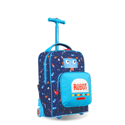 Sparkle 15 Inch Kids Rolling Backpack Carry On  | Robot