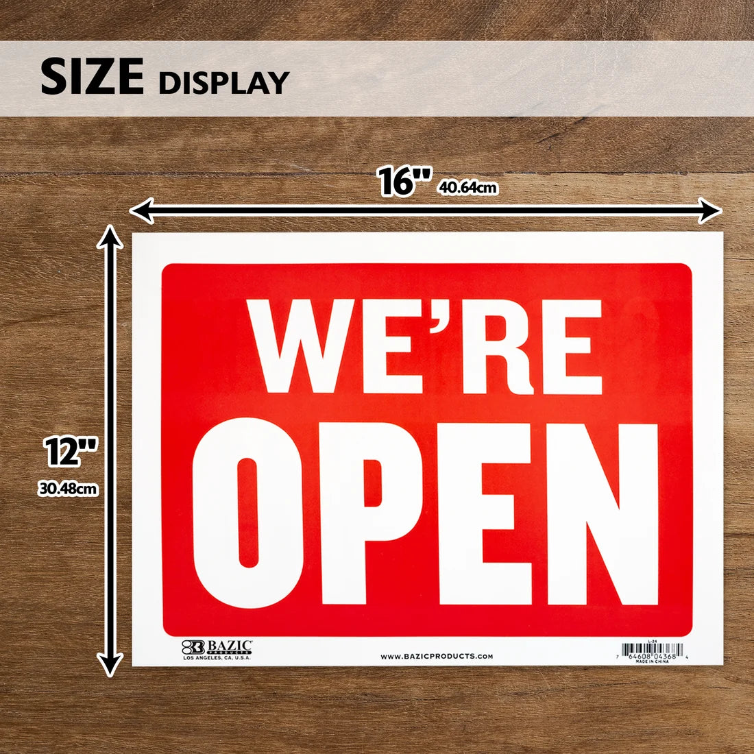 We're Open/Close Sign 12x16"