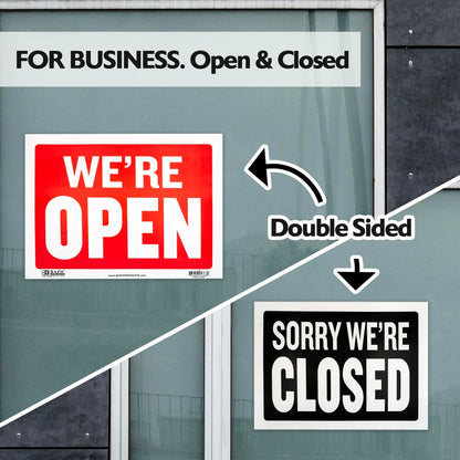We're Open/Close Sign 12x16"