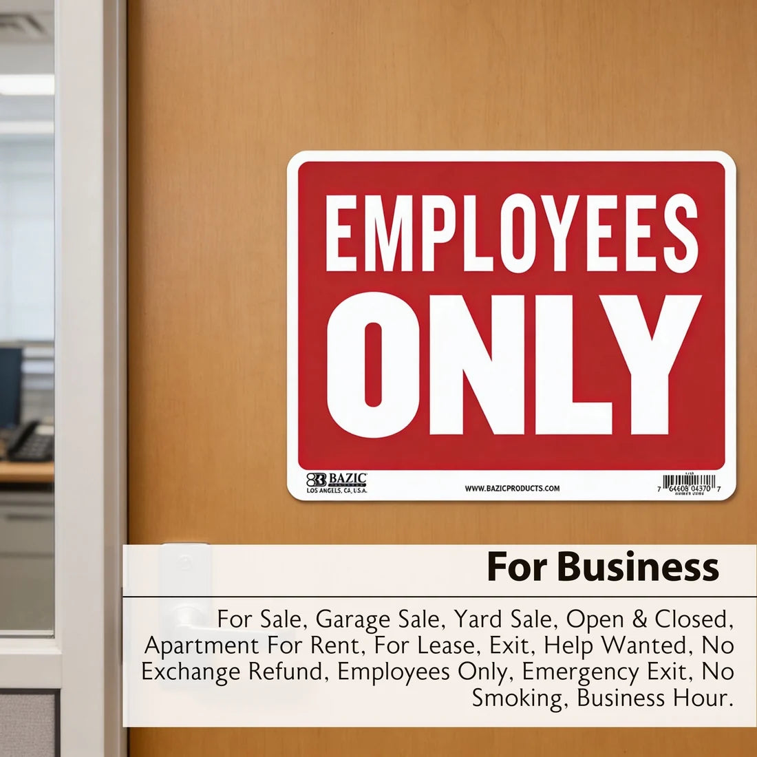 Employees Only Sign 12" X 16"