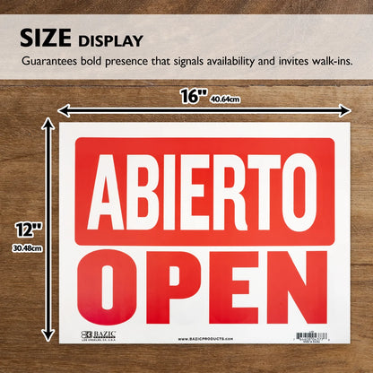 Abierto/Cerrado Sign 12" X 16"