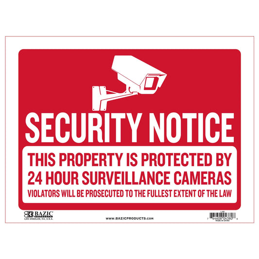 Security Notice Sign 12" X 16"