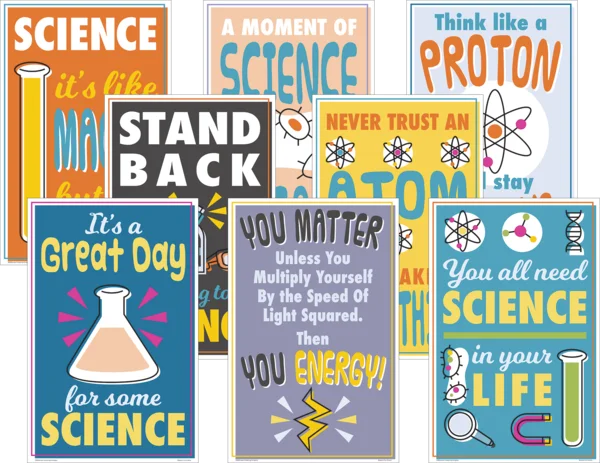 SCIENCE FUN CHARTS 8PCS 17''X11''