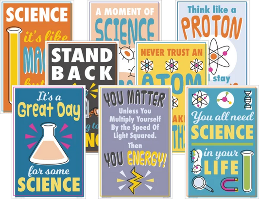 SCIENCE FUN CHARTS 8PCS 17''X11''