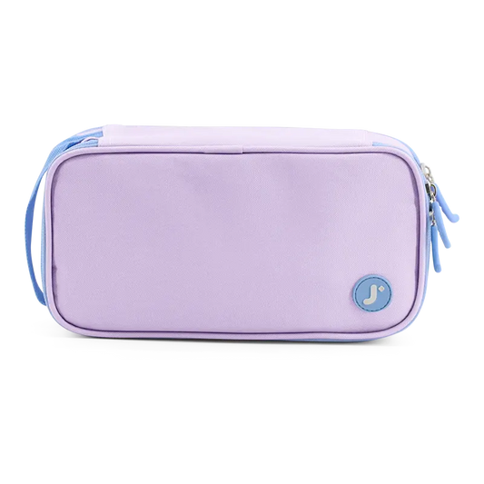 Doodle Pencil Case with Handle Strap | Purple