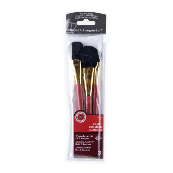 Camel Hair Mop Brush Set Pkg. 3