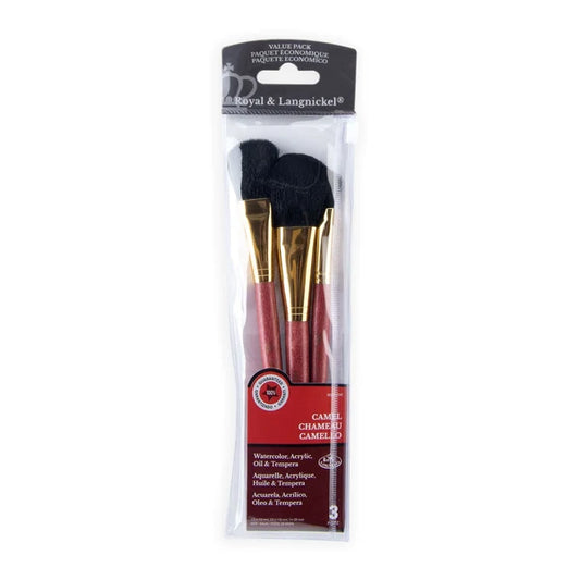 Camel Hair Mop Brush Set Pkg. 3