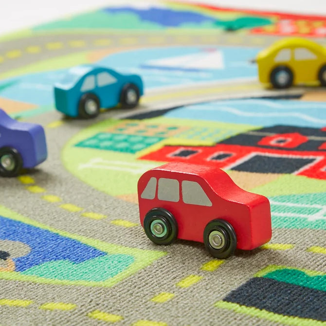 Round the Town Road Rug & Car