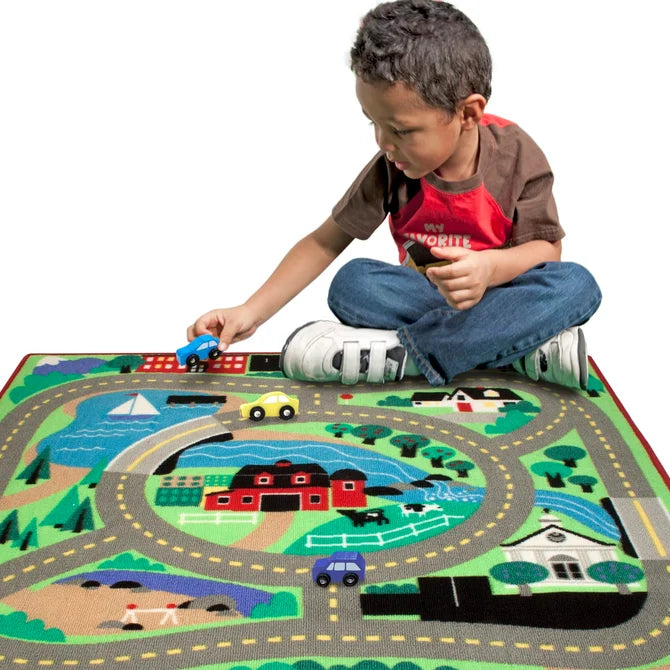 Round the Town Road Rug & Car