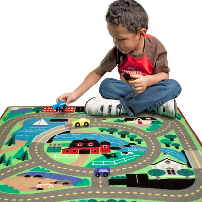 Round the Town Road Rug & Car