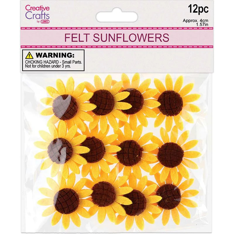 Sunflower Felt | 4cm | 12pc