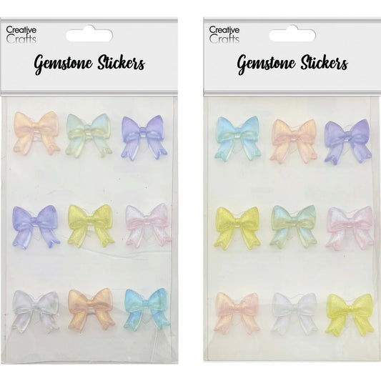 Gem Stickers Bow Mix | Pastel Colors | 25mm