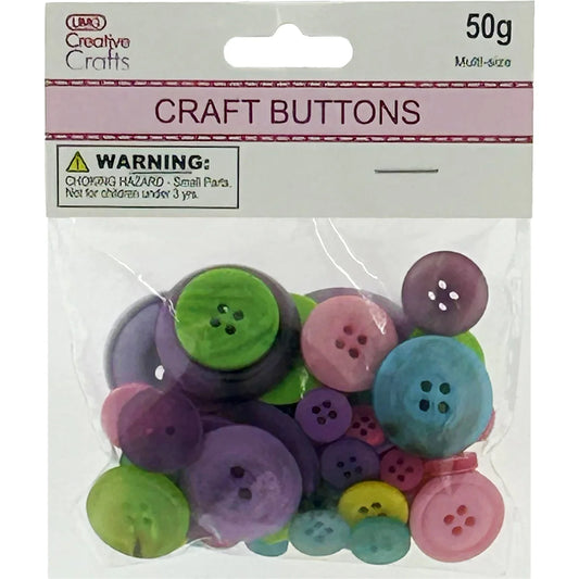 Craft Buttons | Assorted | Mix Pastel