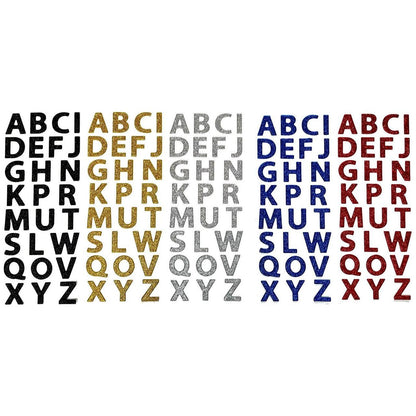 UPPER CASE ALPHABET GLITTER STICKER 5 COLORS 26 PC
