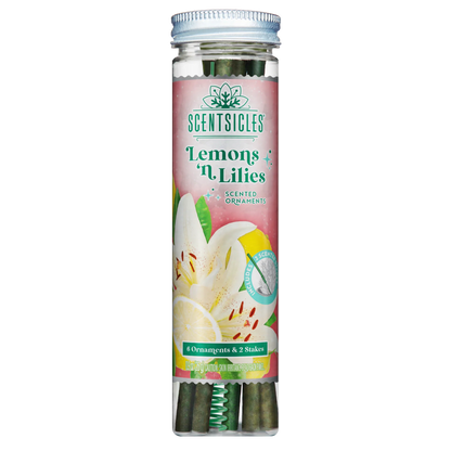 Scentscicles Scented Ornament Stick | Lemon’n Lilies | 6CT Bottle