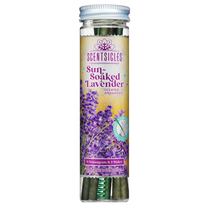 Scentscicles Scented Ornament Stick | Sun Soaked Lavender | 6CT Bottle