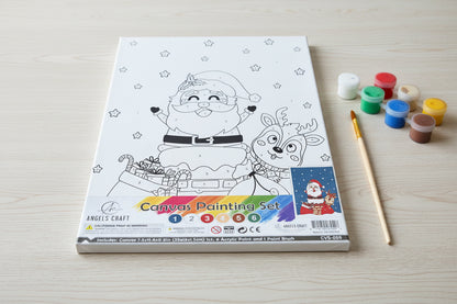 Canvas Paint Set- Paint by Color - Santa/Chimney