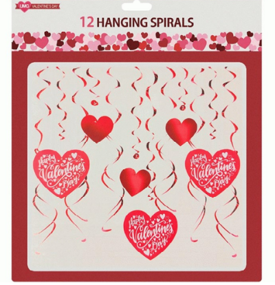 HANGING DECOR SPIRALS 12PC 24IN
