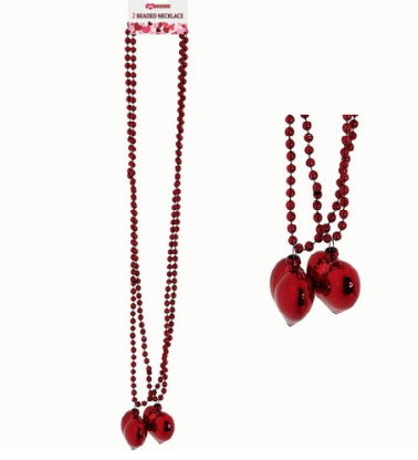BEADED NECKLACE W/ PENDANT 2PK