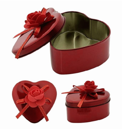 Tin Box Heart W/Roses 9cm - JA Riollano