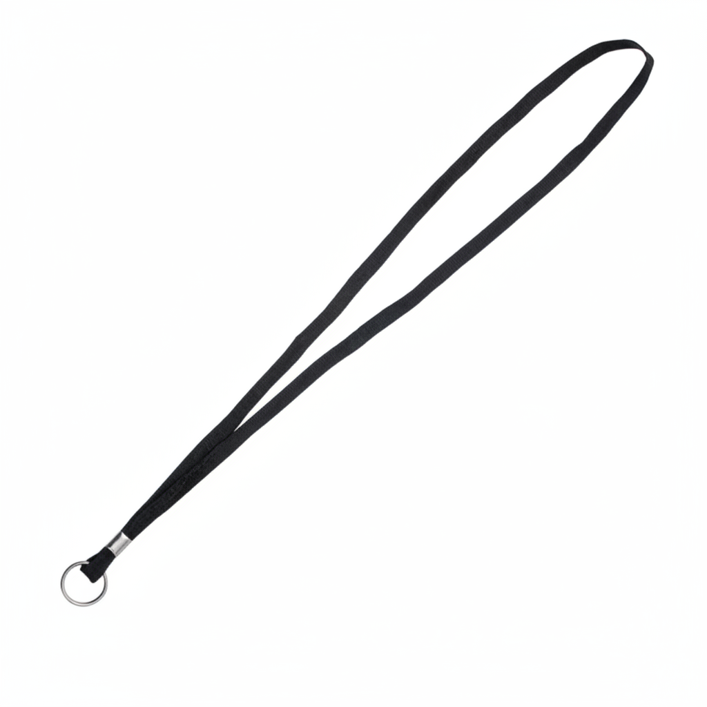 Lanyard w J-Hook 36" Black/Silver