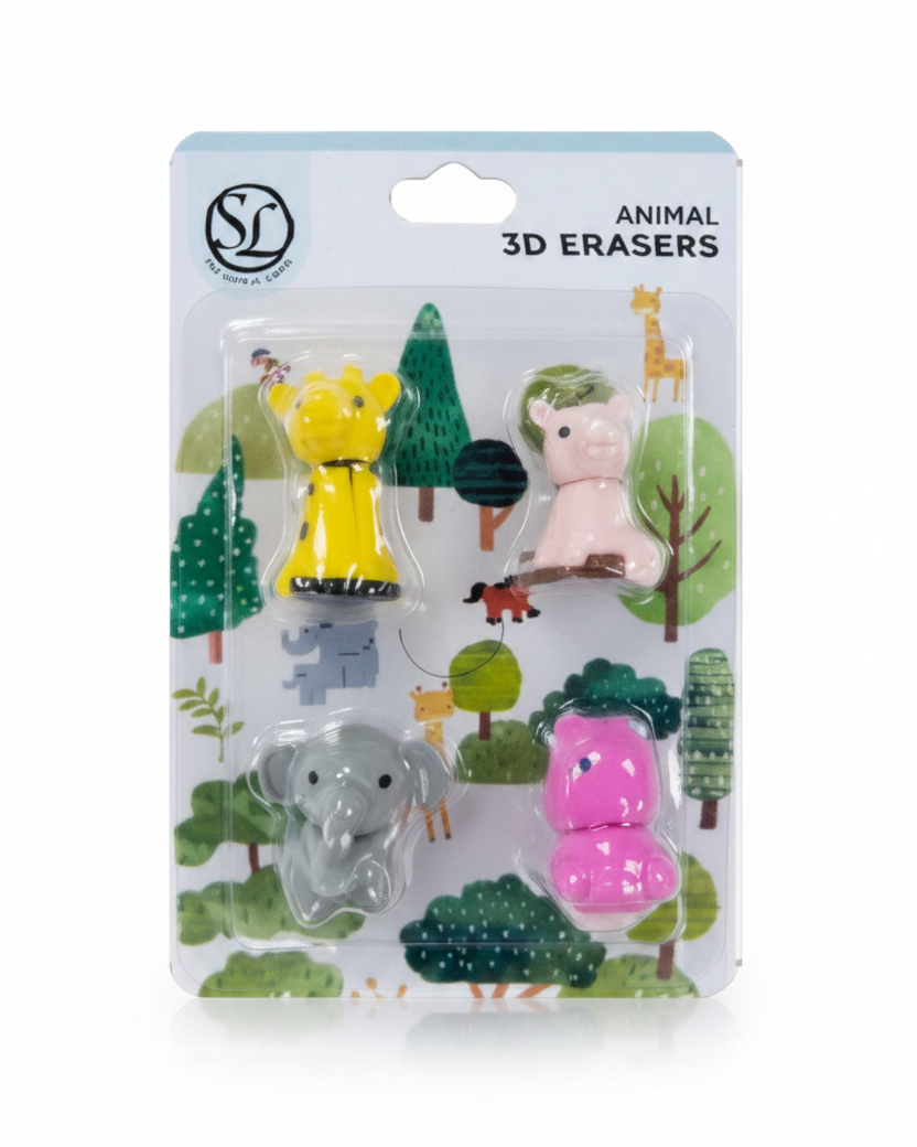 BOYS ASST 3D ERASERS PACKS