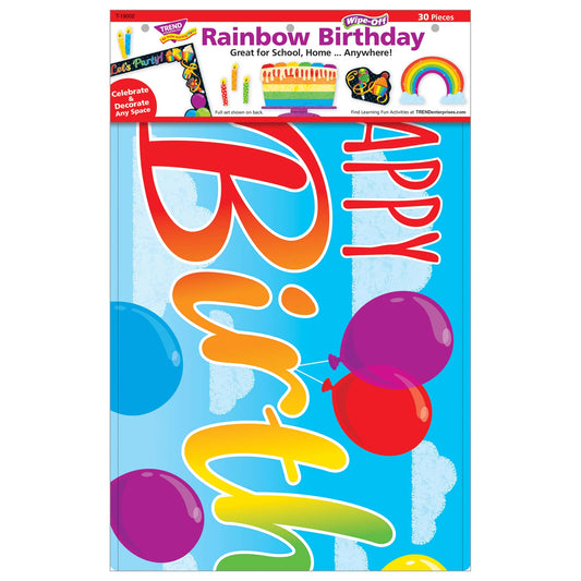 RAINBOW BIRTHDAY WIPE-OFF LEARNING SET
