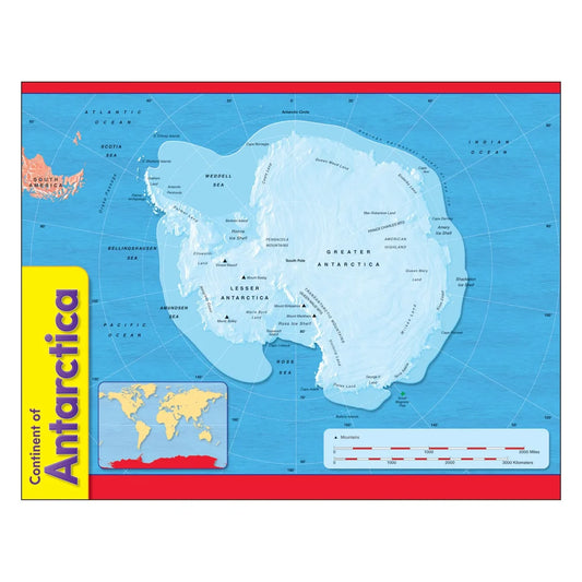 Continent of Antarctica Learning Chart 17x22 - JA Riollano