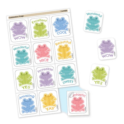 CELEBRATION FROGS TEAR & SHARE STICKERS 60PK
