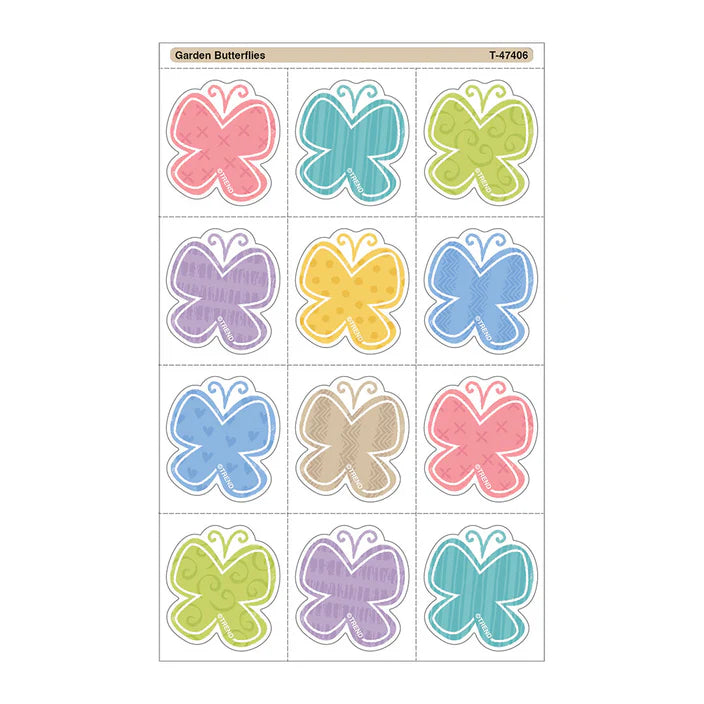 GARDEN BUTTERFLIES TEAR & SHARE STICKERS 60PK