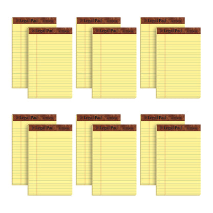 Writing Pads | Jr. Legal Rule | 12 Canary Pads | 50 Sheers / Pad