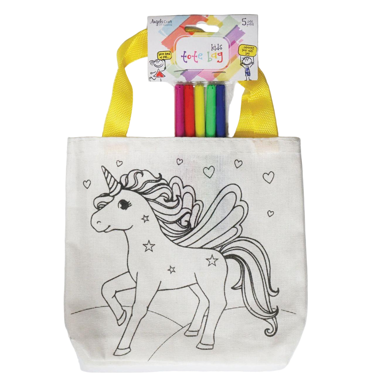 TOTE BAG COLORING | UNICORN WITH MARKERS
