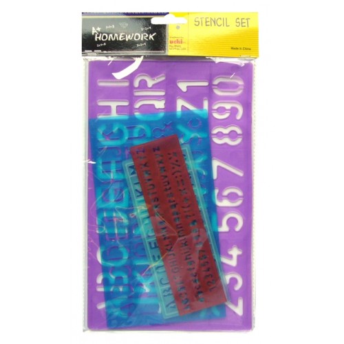 Stencil 4 pack - Alphabet + Numbers- Asst. Sizes