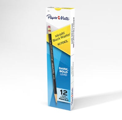 Paper Mate Mirado Black Warrior Woodcase Pencils, HB #2 lead 12CT