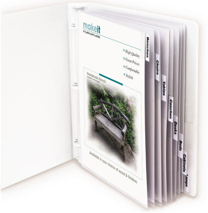 Polypropylene Sheet Protector with Index Tabs, clear tabs, 11 x 8 1/2, 8/ST - JA Riollano