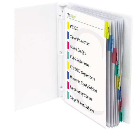 Polypropylene Sheet Protector with Index Tabs, assorted color tabs, 11 x 8 1/2, 8/ST