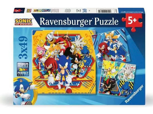 Children’s Jigsaw Puzzle Sonic the Hedgehog - 3x49 Pieces Puzzle