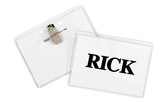 Clip/Pin Combo Style Name Badges, Sealed with inserts, 4 x 3, 50/BX