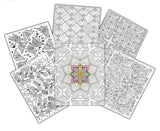 UColor Two-Pocket Coloring Folders, Adult Coloring Pattern, 6/PK