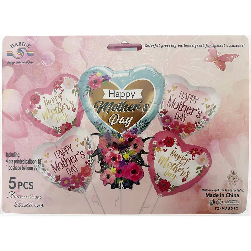 Mothers Day Balloons | 5pc | 18" & 29" |18in