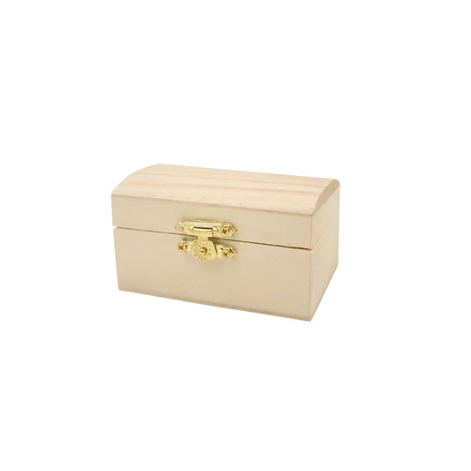 WOODEN JEWELRY BOX DOMED TOP 3.5" W X 2.25" H