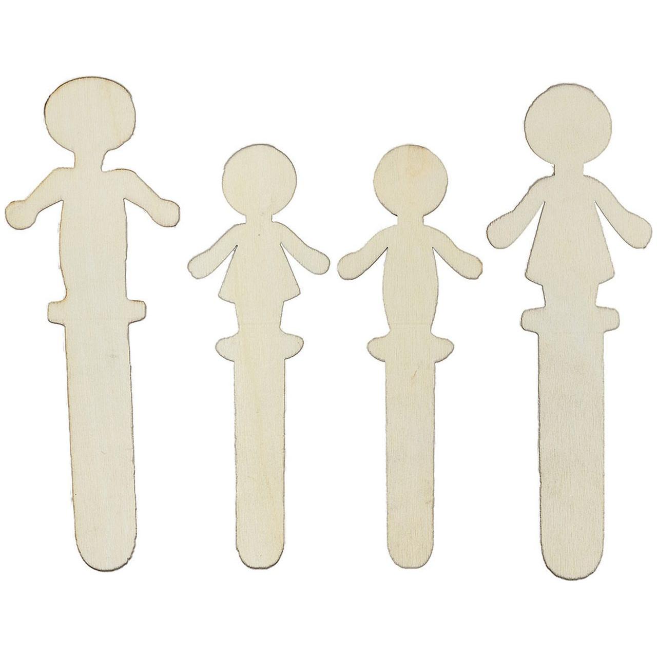 LASER-CUT WOODEN FAMILY 4.25'' 4 PC