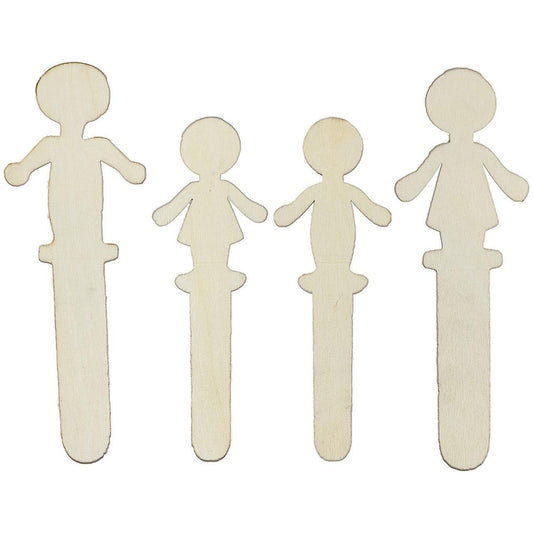 LASER-CUT WOODEN FAMILY 4.25'' 4 PC